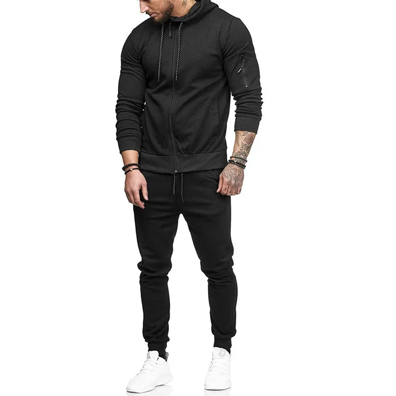 Мужская спортивная одежда пальто толстовка 2 шт. осенней спортивной одежды