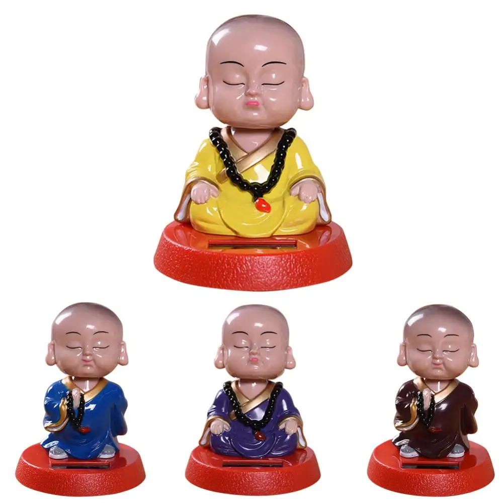 Monk Swing Head Car Interior Solar Power Lovely Cartoon Bobblehead Dolls Dashboard Ornament Home Auto Decor Toys | Автомобили и