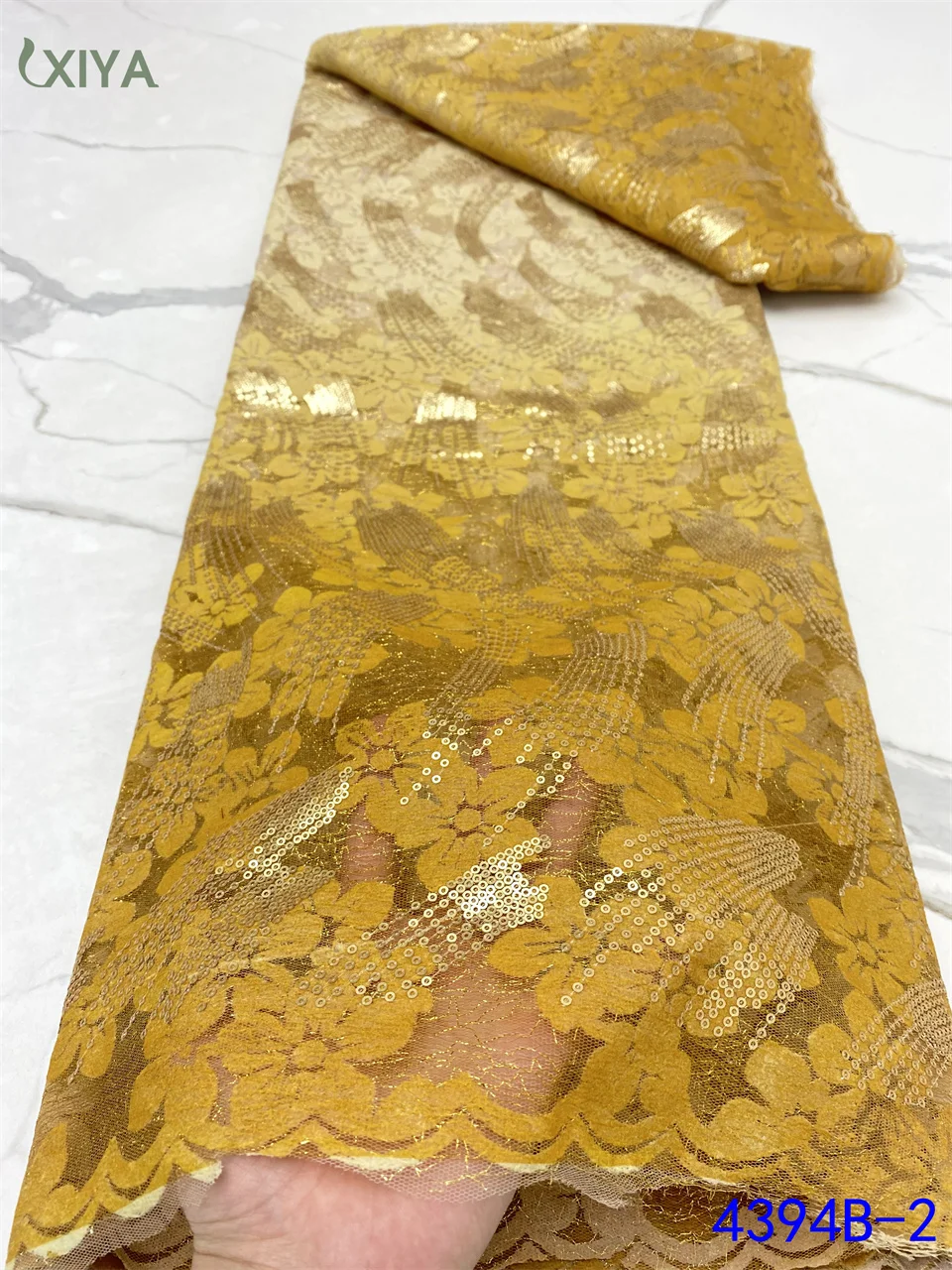 

Latest Design Velvet Lace Fabric Nigerian Sequin Lace Fabric Embroidery African Sequence Lace Fabric for Wedding Party APW4394B