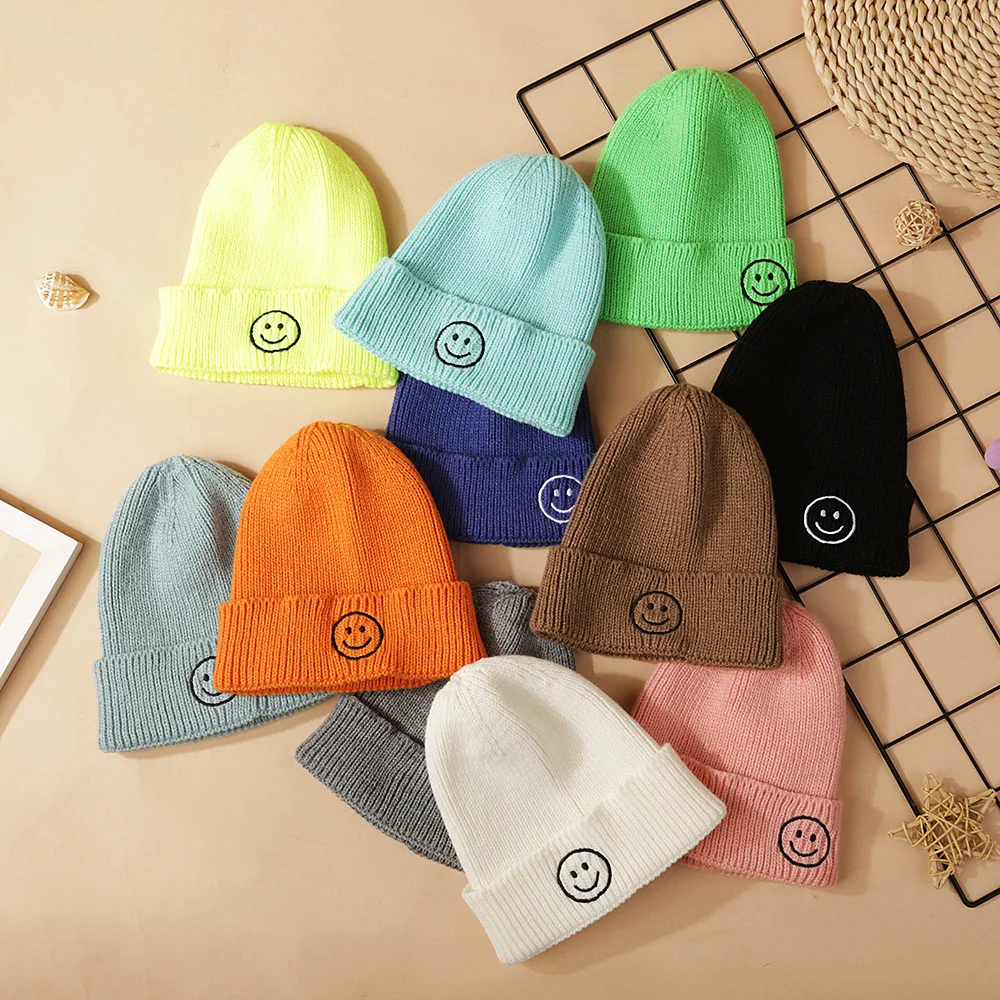 Осень 2019 детская теплая шапка карамельного цвета с высоким воротником модные