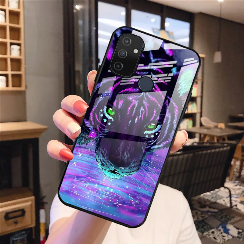 

Tempered Glass Case For OnePlus Nord N100 Case Hard Phone Cover For One Plus Nord N100 Protective Funda 1+Nord N100 6.52'' Coque