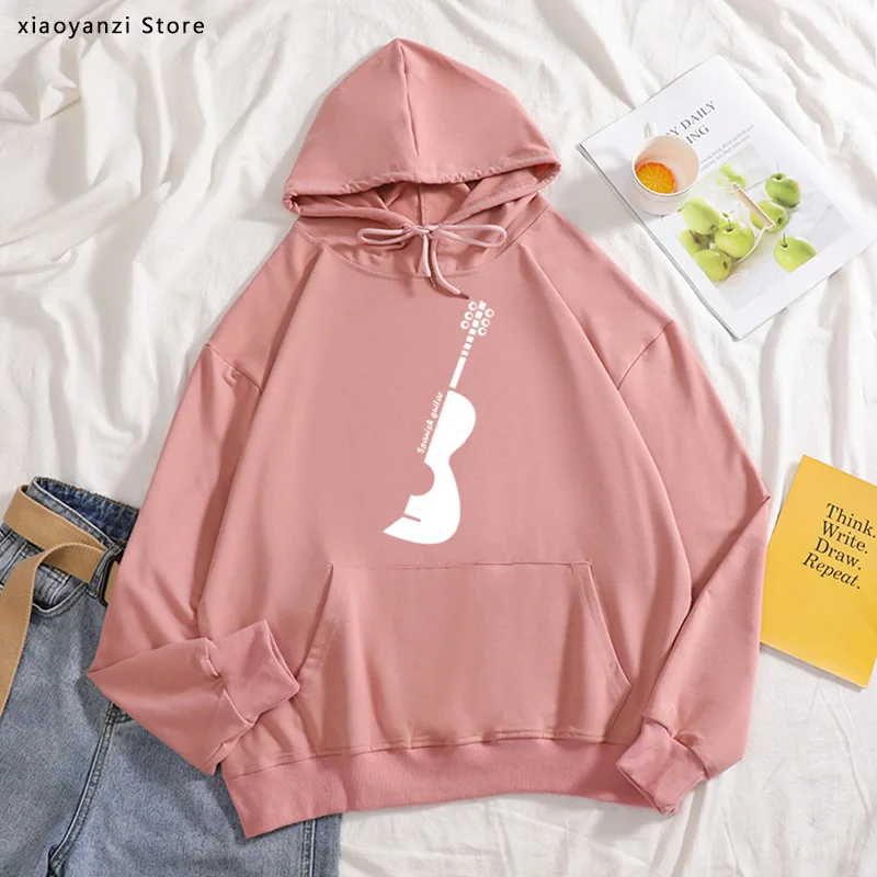 

music women hoodies Printed Casual Fashion Design girls sportswear pullovers Spanish guitar joggers sweatshirts