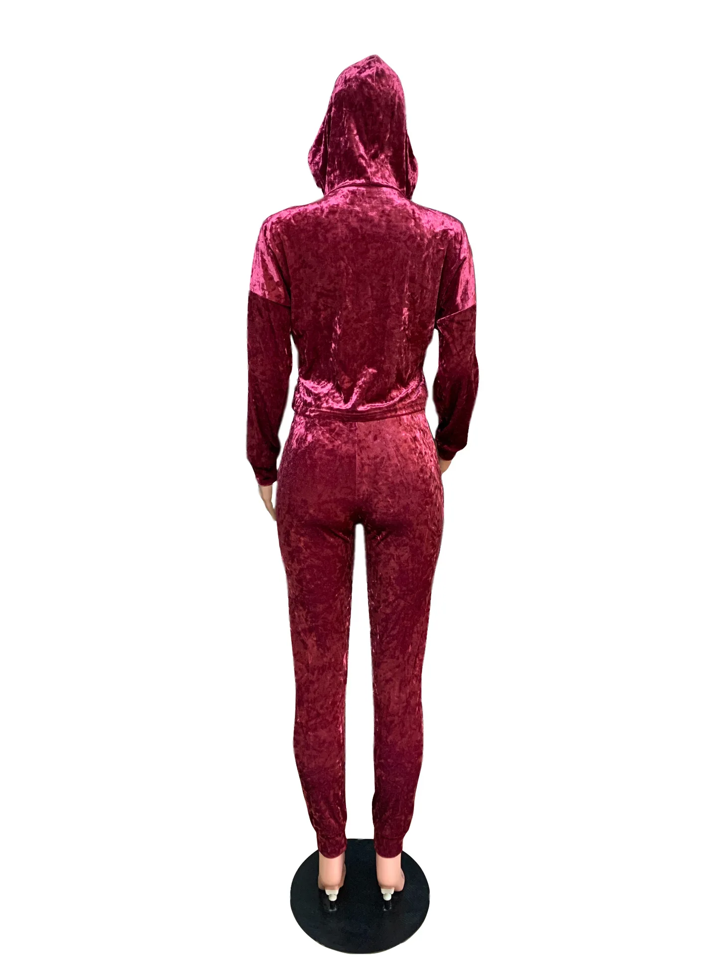 

Winter Women Set Full Sleeve Velvet Tracksuit Sweatshirt Tops Long Pants Suit Two Piece Set Night Club Sporty Fall Outfits