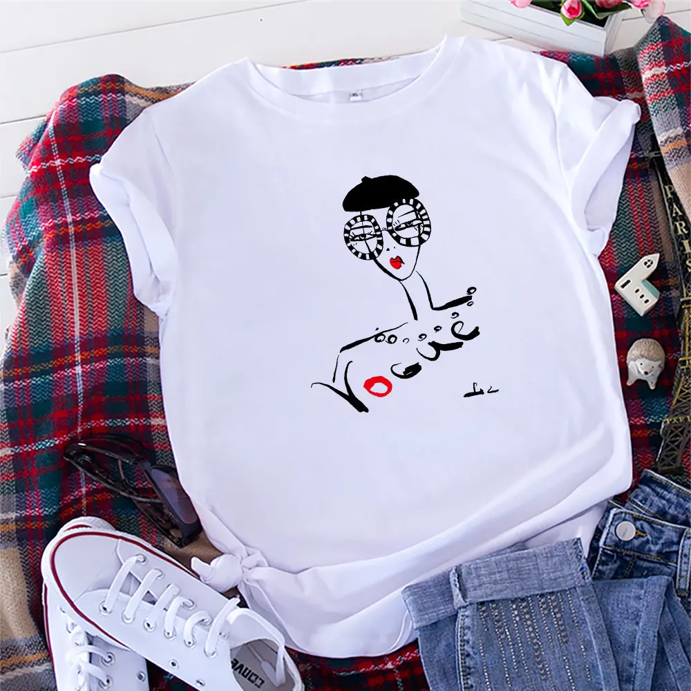 Футболка женская хлопковая с коротким рукавом и круглым вырезом размеры до 5XL |