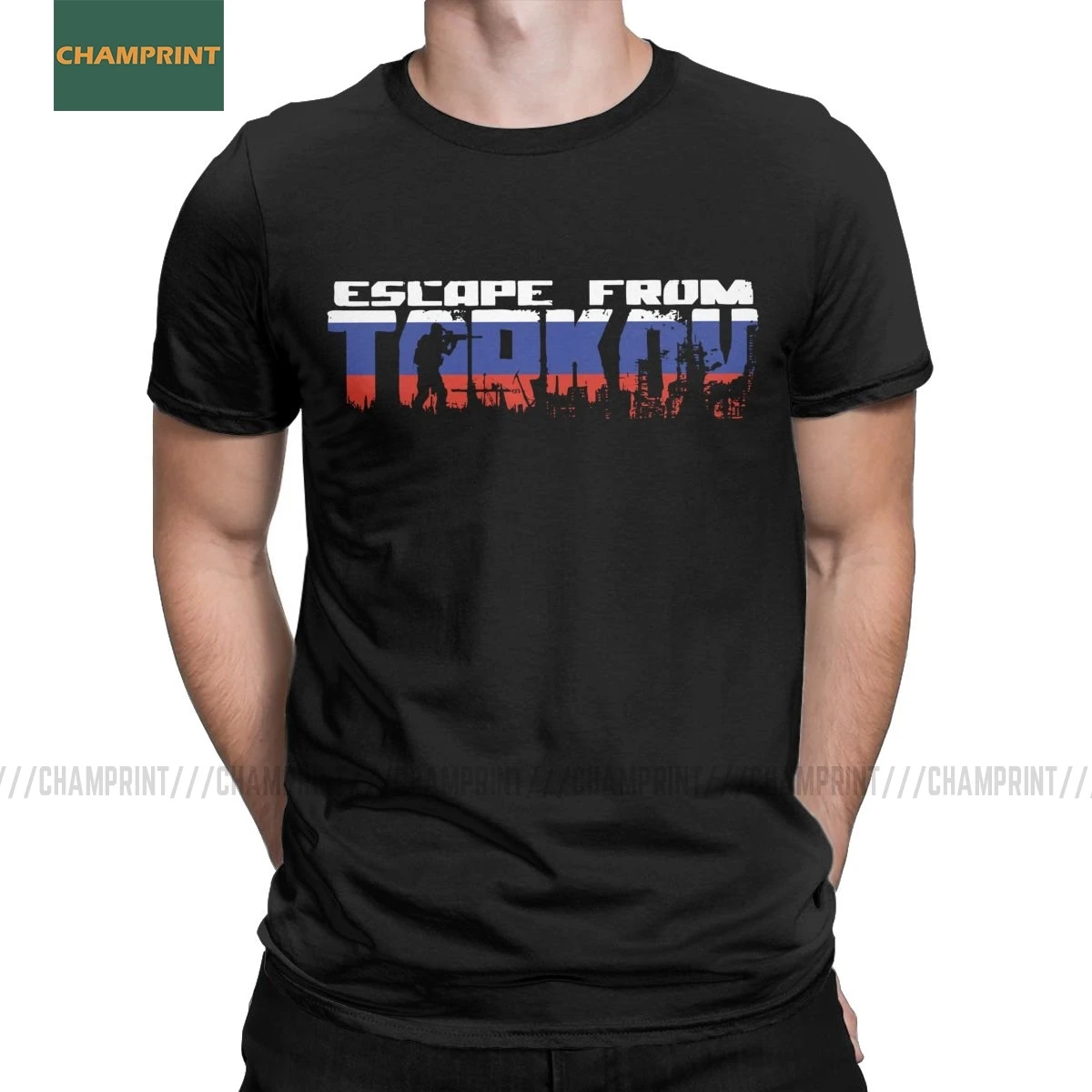 

Escape From Tarkov Russia T-Shirt for Men Cotton T Shirt Shooter Survival GG Battle Gaming Russia Game Short Sleeve Tees 5XL 6XL