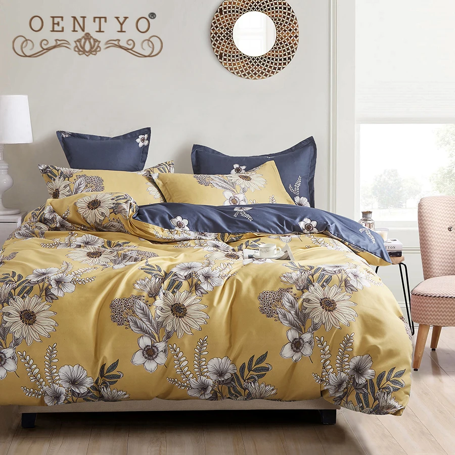 

Yellow Bedding Set Sunflower Duvet Cover For Bedroom 2/3pc Queen King Luxury Comfortable Floral Bed Cover Pillowcase 220X240