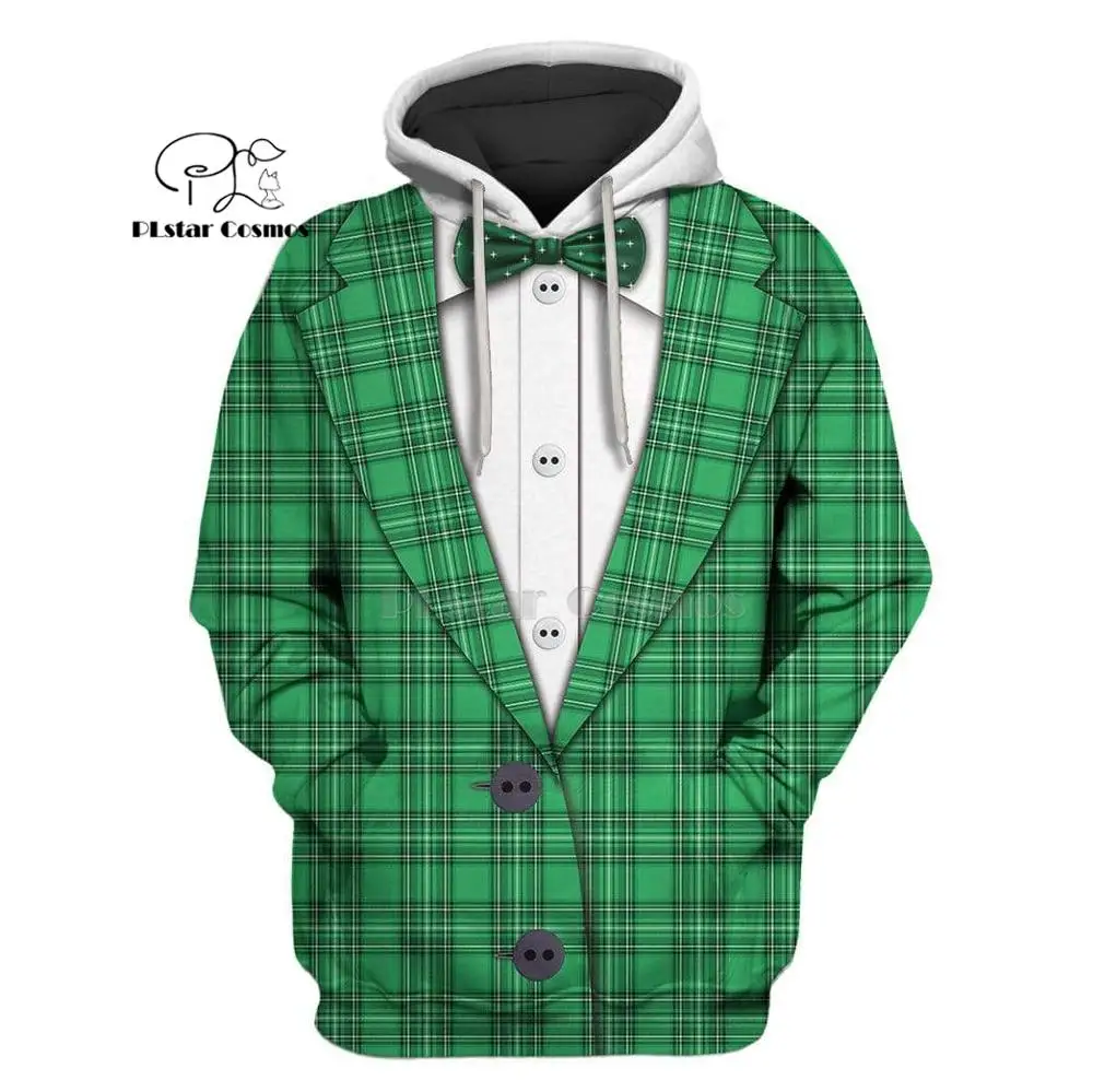 

PLstar Cosmos ирландский ст. 3d толстовки/свитшоты на день Патрика, зима-осень, забавная уличная одежда для косплея в стиле Харадзюку на Хэллоуин