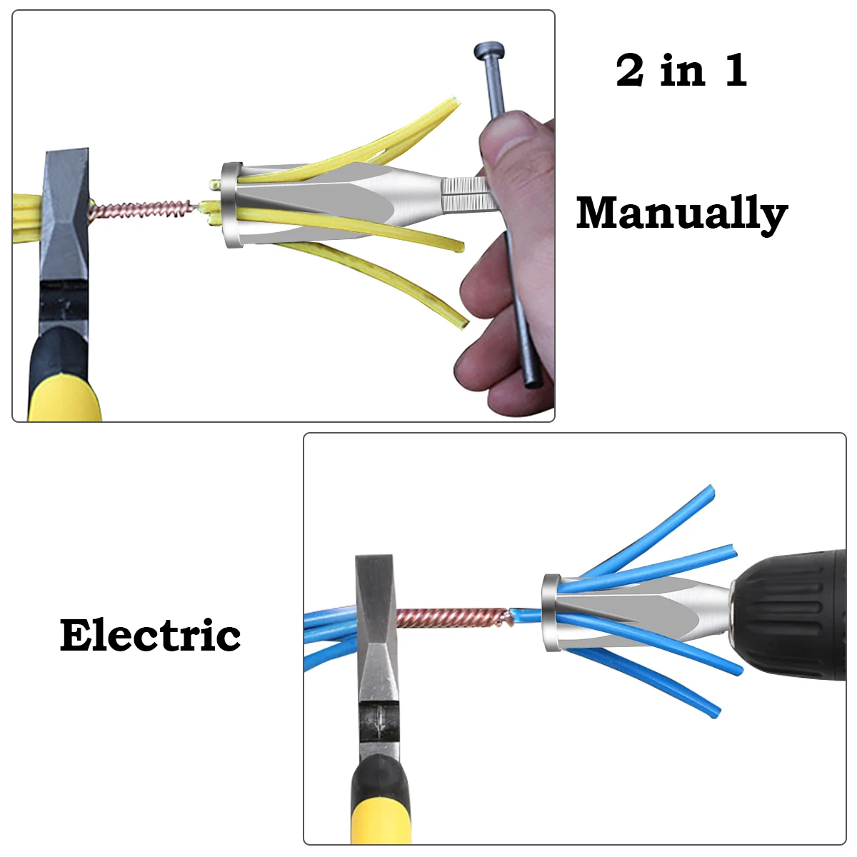 Электрический автоматический инструмент для зачистки проводов и скрученного