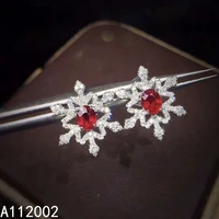 kjjeaxcmy fine jewelry natural ruby 925 sterling silver women gemstone earrings new ear studs support test elegant