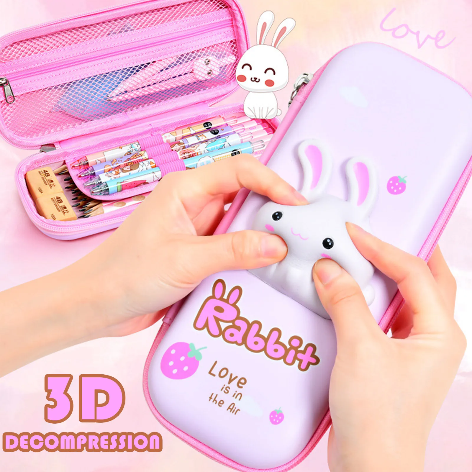 

3d декомпрессионный чехол-карандаш Mochi, мягкий медленно Восстанавливающий форму чехол-карандаш Fdiget для детей, креативный чехол-карандаш бол...