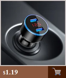 3.1A устройство для автомобиля с двумя портами USB Зарядное устройство 2 Порты и разъёмы ЖК-дисплей Дисплей 12-24V Синий светодиодный гнездо сигареты Зажигалка Новинка и лидер продаж; Экспресс-зарядки Y3