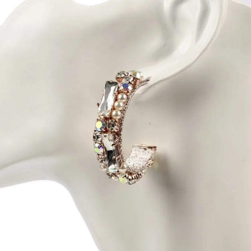 Florosy Роскошные Очаровательные стеклянные серьги-гвоздики со стеклянными