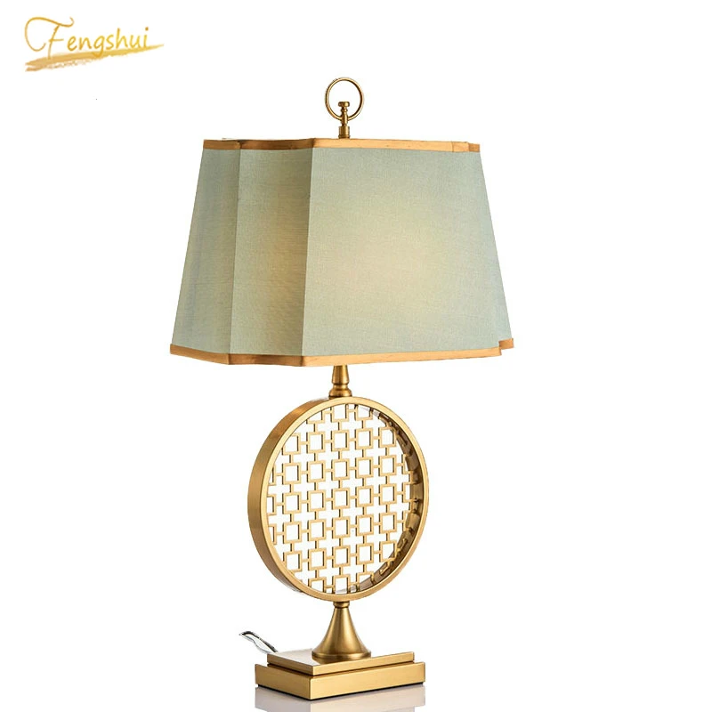 Современная светодиодсветодиодный настольная лампа из ткани Китайская