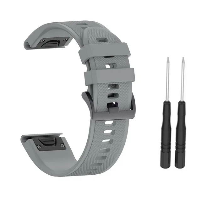 GRAY Для Garmin Fenix 5/5Plus силиконовые для фитнеса сменный Браслет для часов Ремешок фитнес-трекер часы в силиконовом корпусе ремешок для умного браслета - Color: GRAY