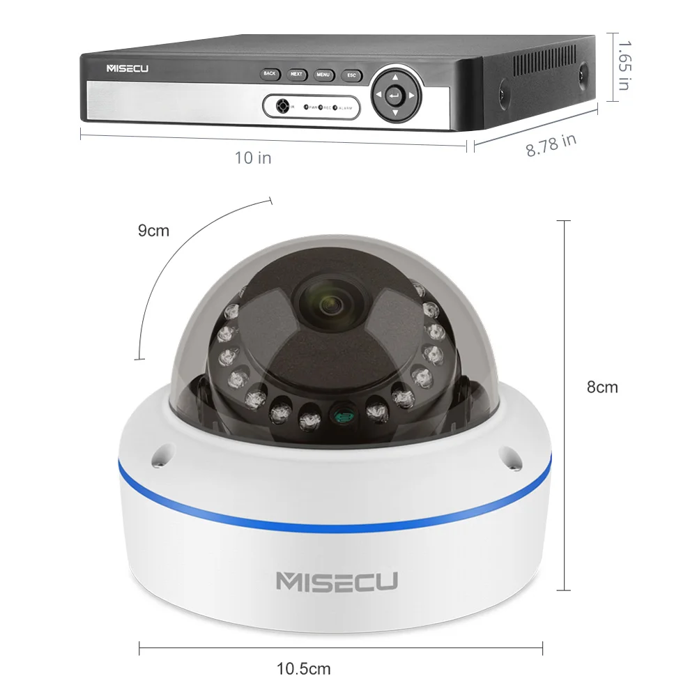 MISECU H.265 8CH 48 V POE CCTV система 5.0MP IP Антивандальная Водонепроницаемая металлическая