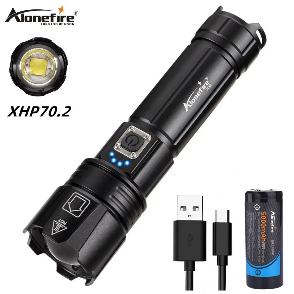 Alonefire H38 Lamp xhp70.2 most powerful flashlight Tactical Torch Waterproof Telescopic Zoom Lantern Camping  - buy with discount