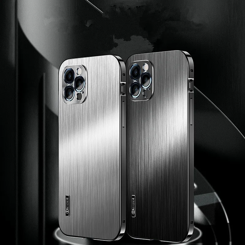 

For iPhone 13 12 Pro New Mobile Phone Case iPhone13 pro max laser metal brushed lens all-inclusive anti-fall protection case