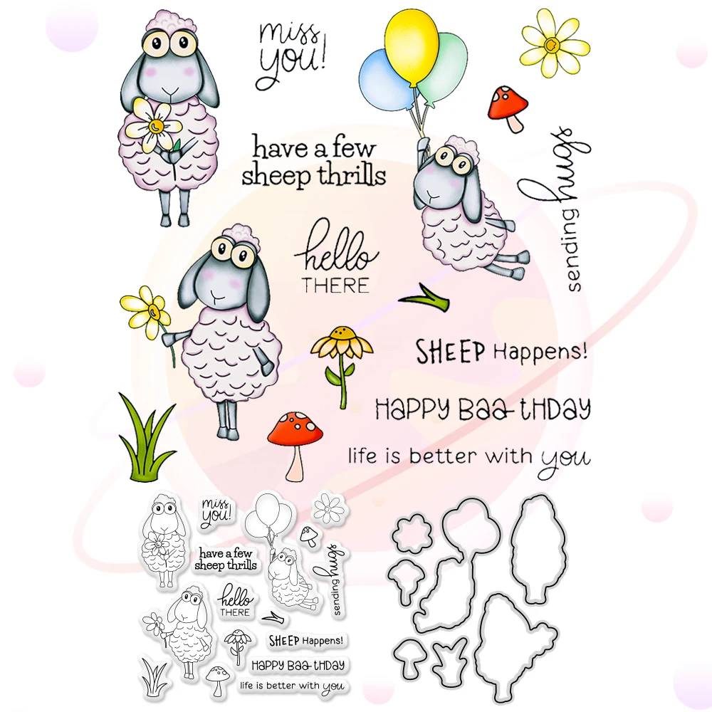 Новинка Металлические Вырубные штампы с цветами овечкой и прозрачный штамп