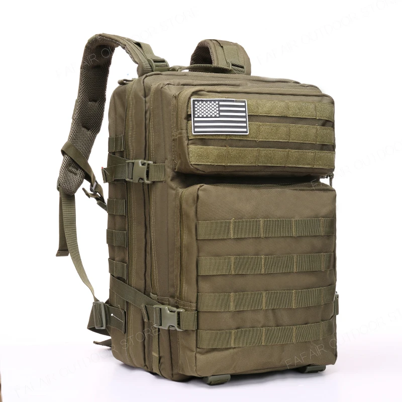 Army green 45L Открытый тактический рюкзак военный камуфляжный рюкзак штурмовой пехоты рюкзак для кемпинга пешего туризма треккинга охоты - Цвет: Army green