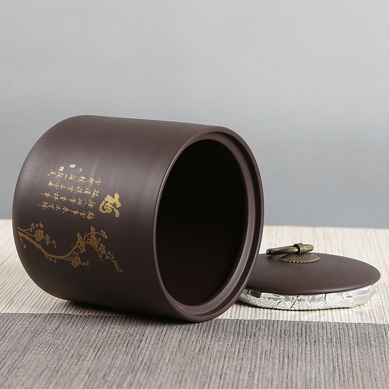 Банка для хранения чая из фиолетовой глины Yixing ручная роспись печать аксессуары