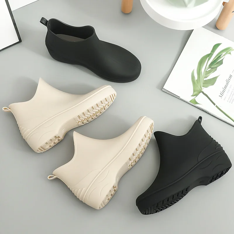 

Women Rain Boot Shoes Low Top Non-Slip Daily Look Long Legs All-Match Waterproof Rubber Booties Outdoor Work and Leisure
