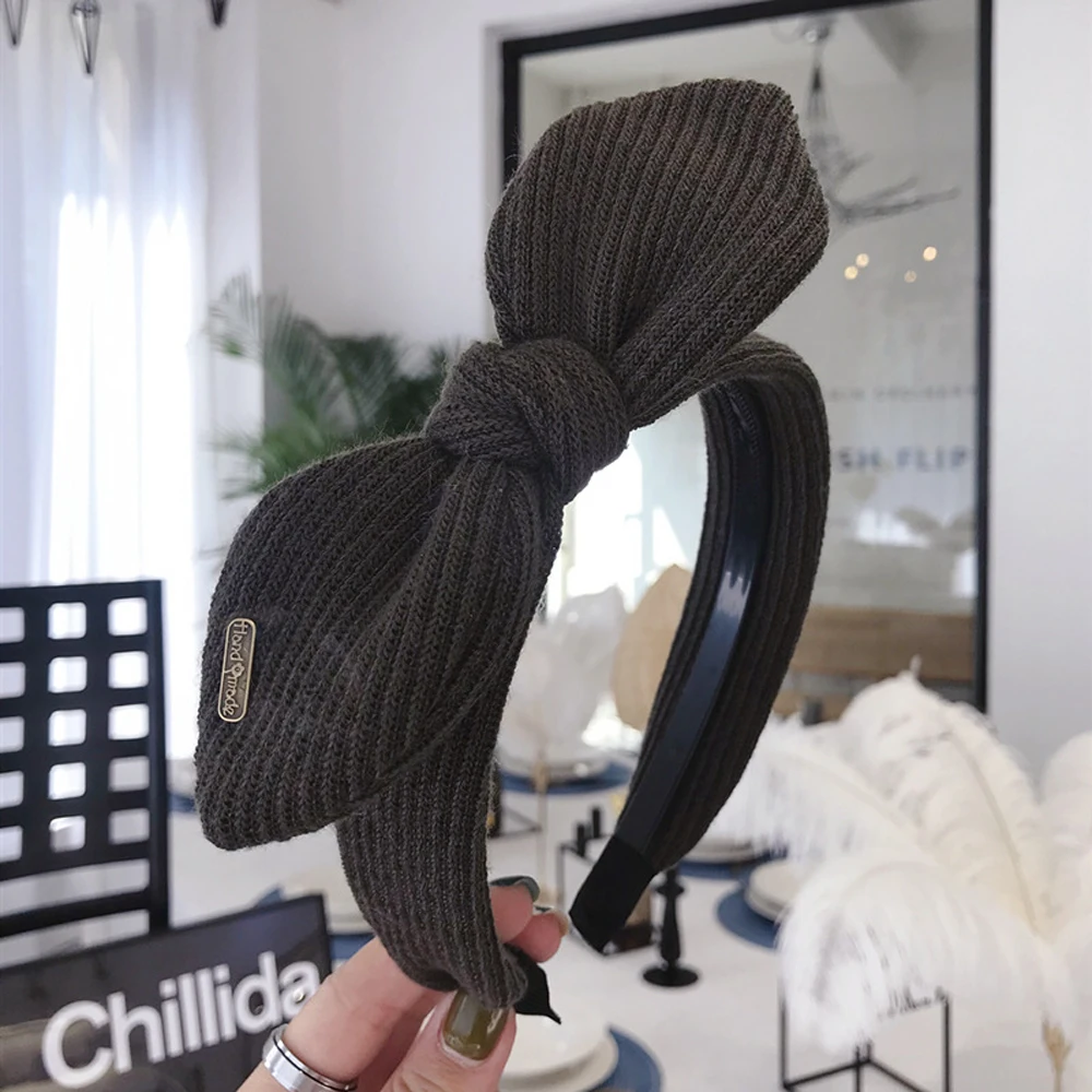 

Women Rabbit Ears Knitted Bow Headband Women Girls Hair Hoop Headbands Ladies Headbands Headwear Hair Accessories for Girls