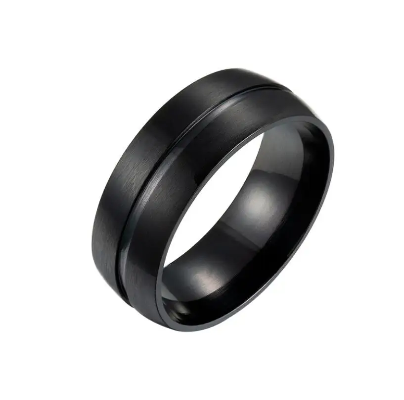 Мужские двухцветные кольца с украшениями из матовой нержавеющей стали подарок