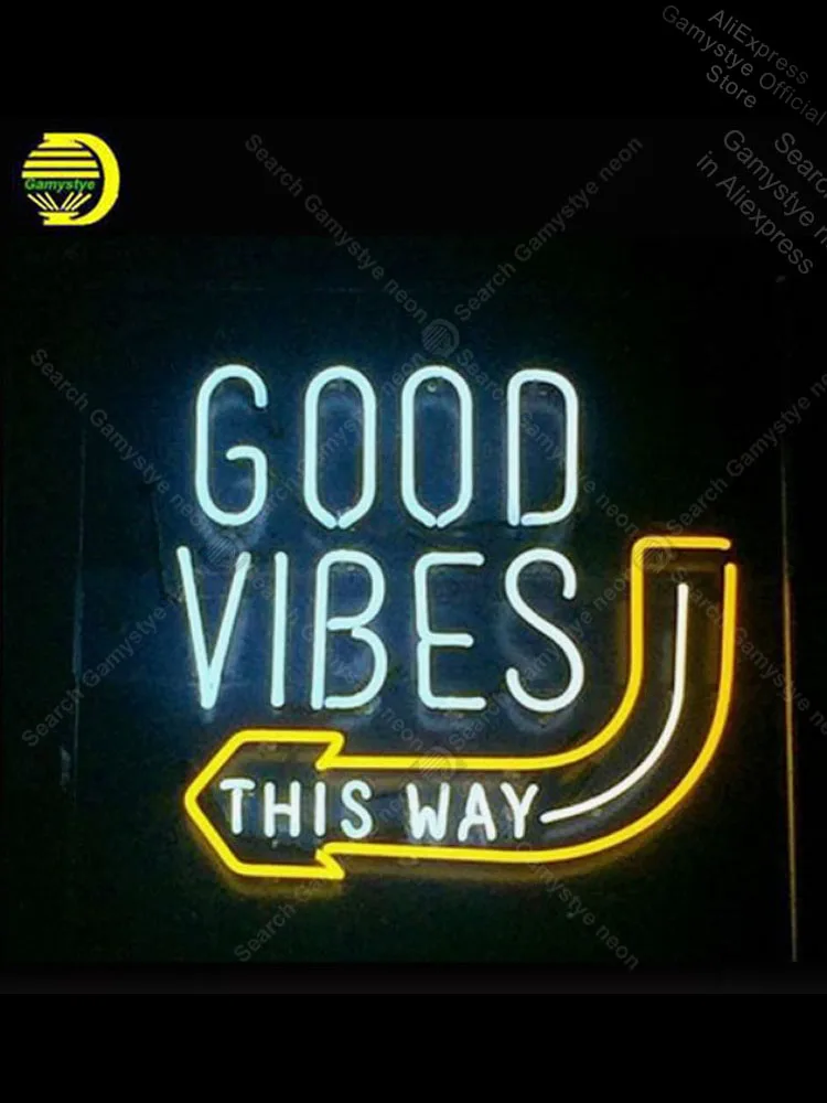 Неоновая вывеска для хороших вибраций неоновая ламп на открытом воздухе магазин