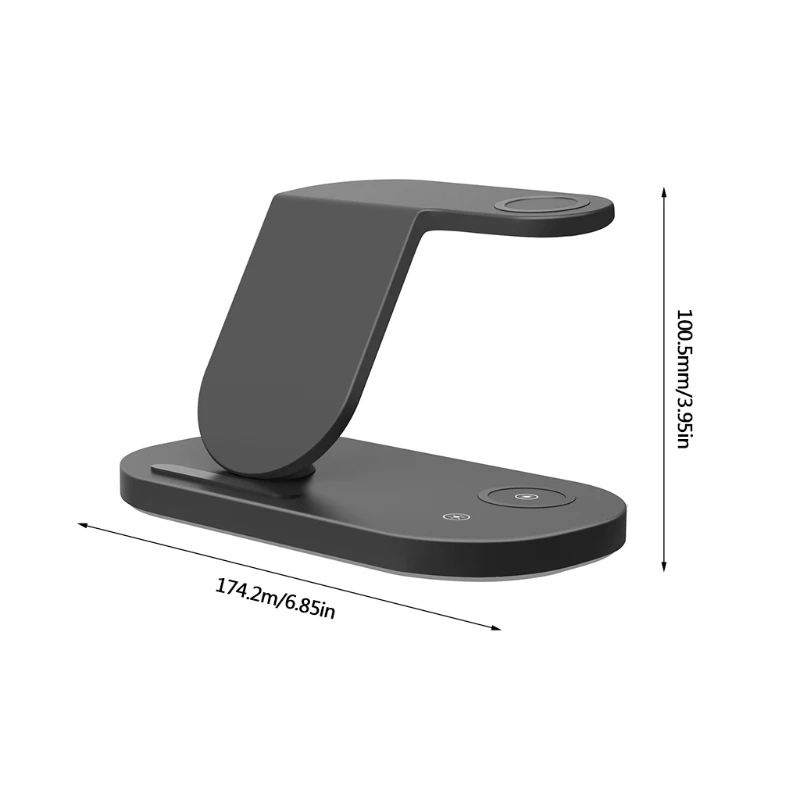 

Intelligent Power Off Multifunctional 3 in 1 Wireless Charger Bracket Black R7UC