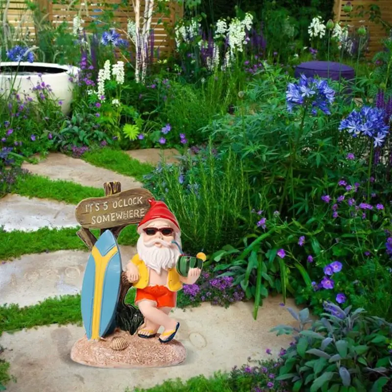 

10cm Garden Statue Dwarf Statue Resin Goblin Ornament Sculptures For Home Garden Yard Decor Jardin Garden Accessories