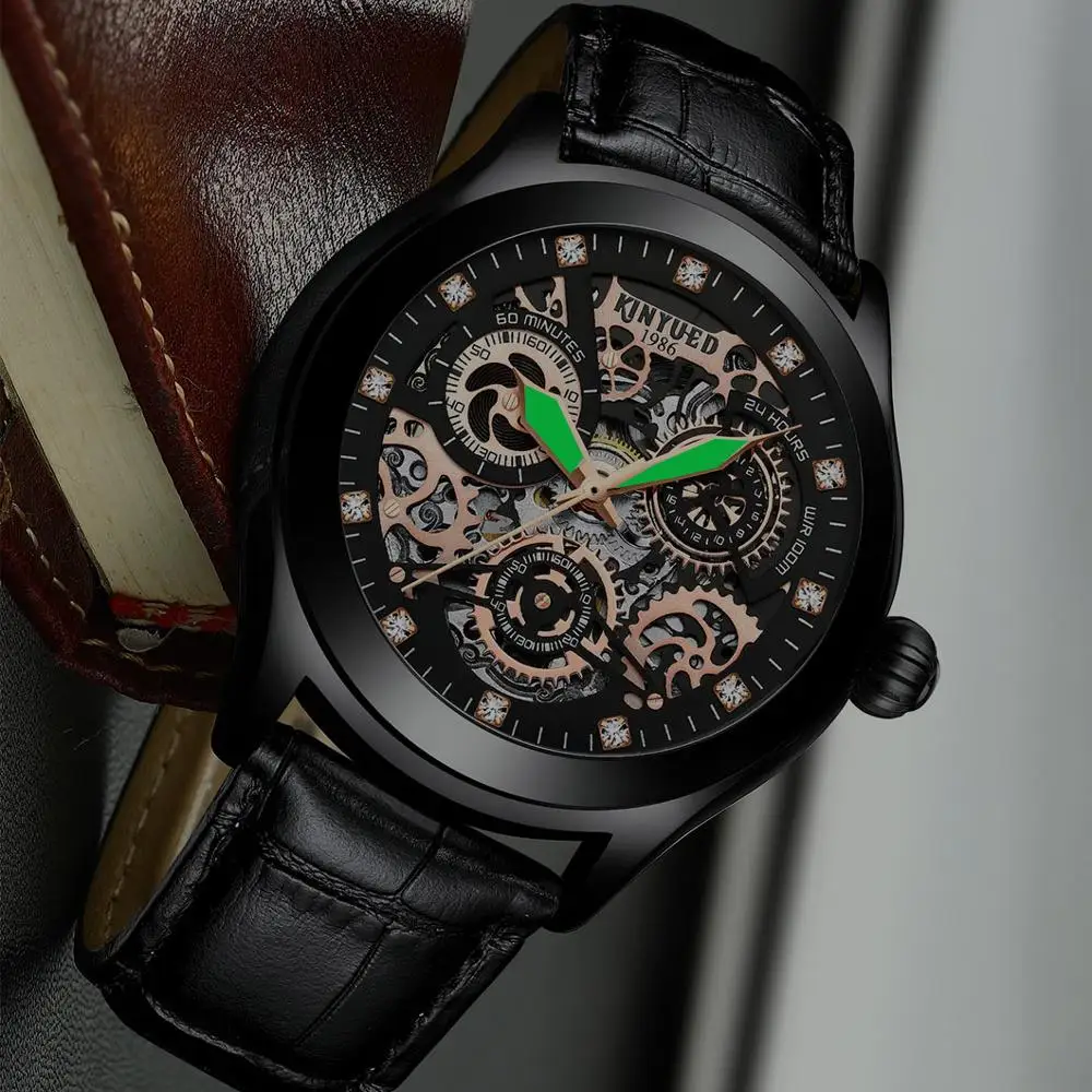 Часы KINYUED мужские механические автоматические из турбийона