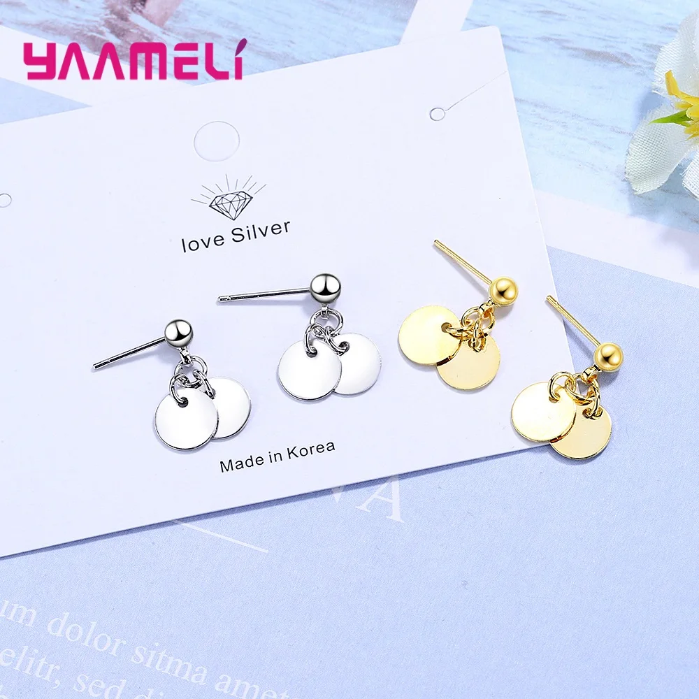 Женский геометрический аксессуар 2 шт. из серебра висячие серьги с рисунком пробы