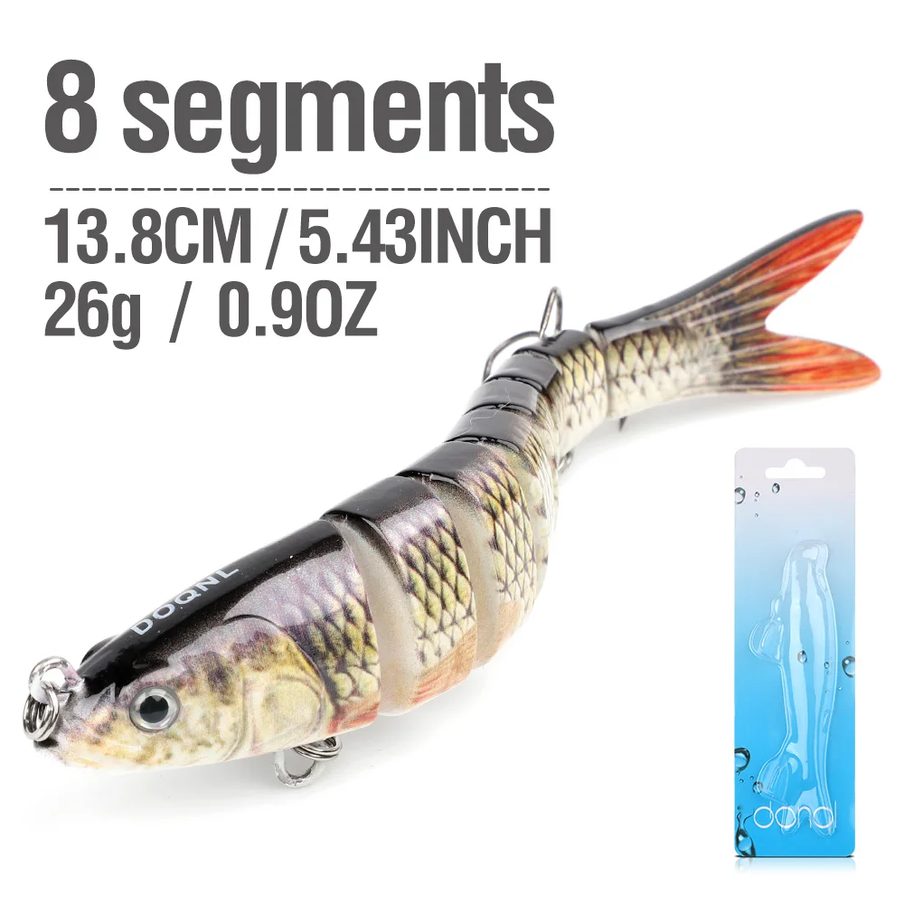 DONQL 8 Segment Crank Fishing Lure 13.8cm ArtificialSinking Wobblers Crankbait Plastic Hard Swimbait Bass Trout Fishing Lures - Цвет: 4086