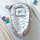 Детская кровать-гнездо 85*50 см с подушкой для новорожденных портативная кроватка для путешествий хлопковая туристическая кровать для младенцев бампер для малышей