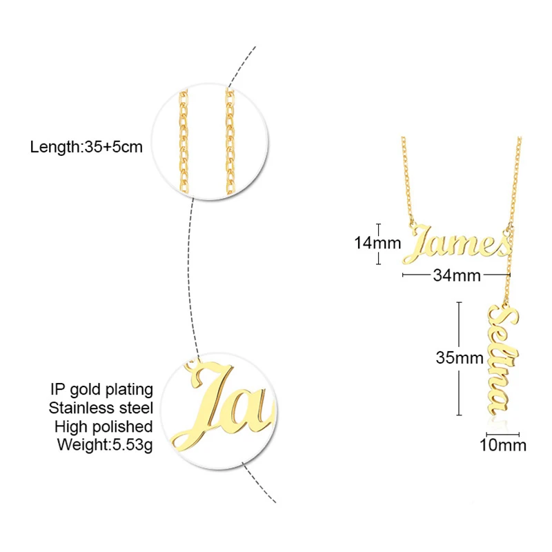 Персонализированные два имени ожерелье на заказ 2 именные тарелки кулон ожерелья