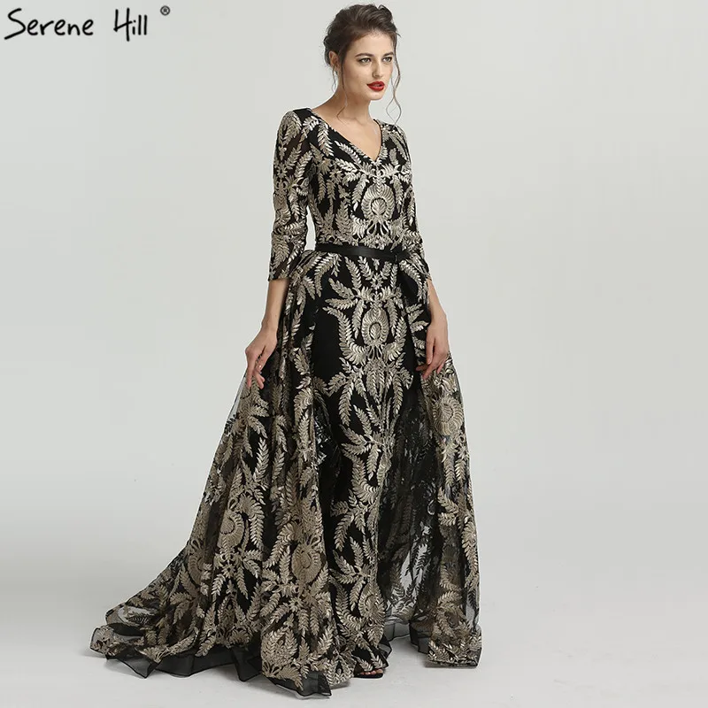 Серен Хилл мусульманское вечернее Платье черное с v образным вырезом Винтажное