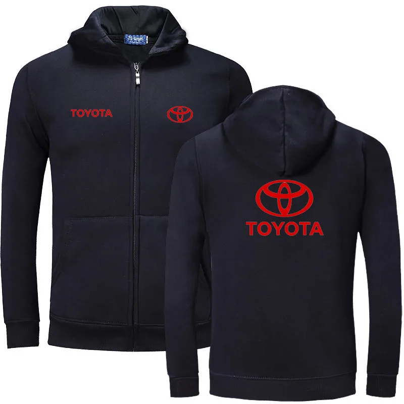 

2021 New Plain Mens TOYOTA Zip Up Hoody Jacket Sweatshirt Hooded Zipper male Top Outerwear