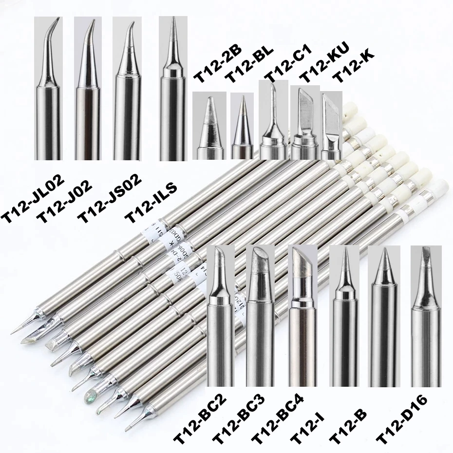 

T12-KU T12-K T12-KF T12-B T12-B2 T12-BL RSoldering Iron Tips Ect Series for Hakko Soldering Rework Station FX-951 FX-952