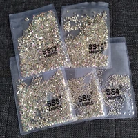 1440pcs flatback nail crystals rhinestones for nails 3d nail art decorations ss3 ss12 diy glass gems stones ab clear rose gold