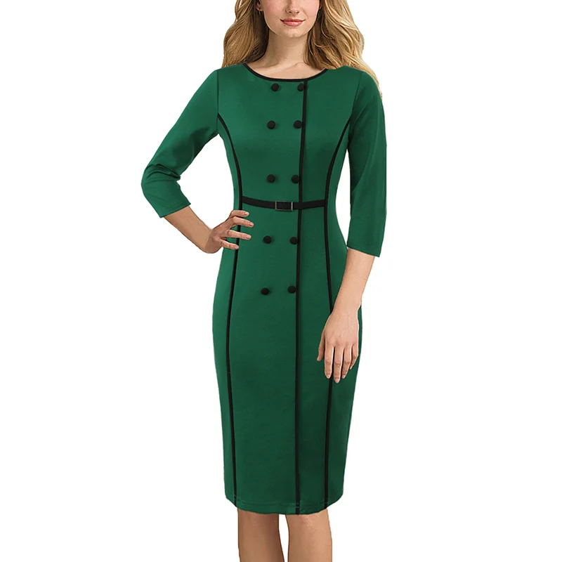 Фото Vfemage Womens Autumn Vintage Retro Buttons Colorblock Patchwork Slim Work Business Office Party Bodycon Pencil Sheath Dress 239 Женская Vfemage Womens Autumn Vintage Retro Buttons Colorblock Patchwork Slim Work Business Office Party Bodycon Pencil Sheath Dress 239 Женская