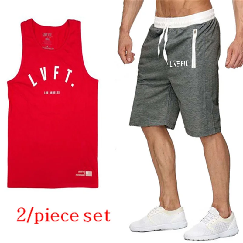 Спортивные костюмы мужской спортивный жилет + брюки беговой набор