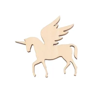 unicorn shape mascot laser cut christmas decorations silhouette blank unpainted 25 pieces wooden shape 0366