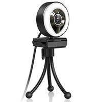 streaming webcam with dual microphone 1080p adjustable right light pro web camera advanced auto focus with tripod zoom