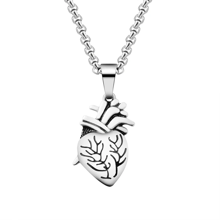 1 pcs Titanium 1 ACEBFEET прямоугольная повеска ввиде сердца набор на Прямоугольный кулон титановая сталь Золотое колье влюбленные Сердце ожерелье s для женщин ювелирные изделия BFF - Окраска металла: 1 pcs Titanium 1