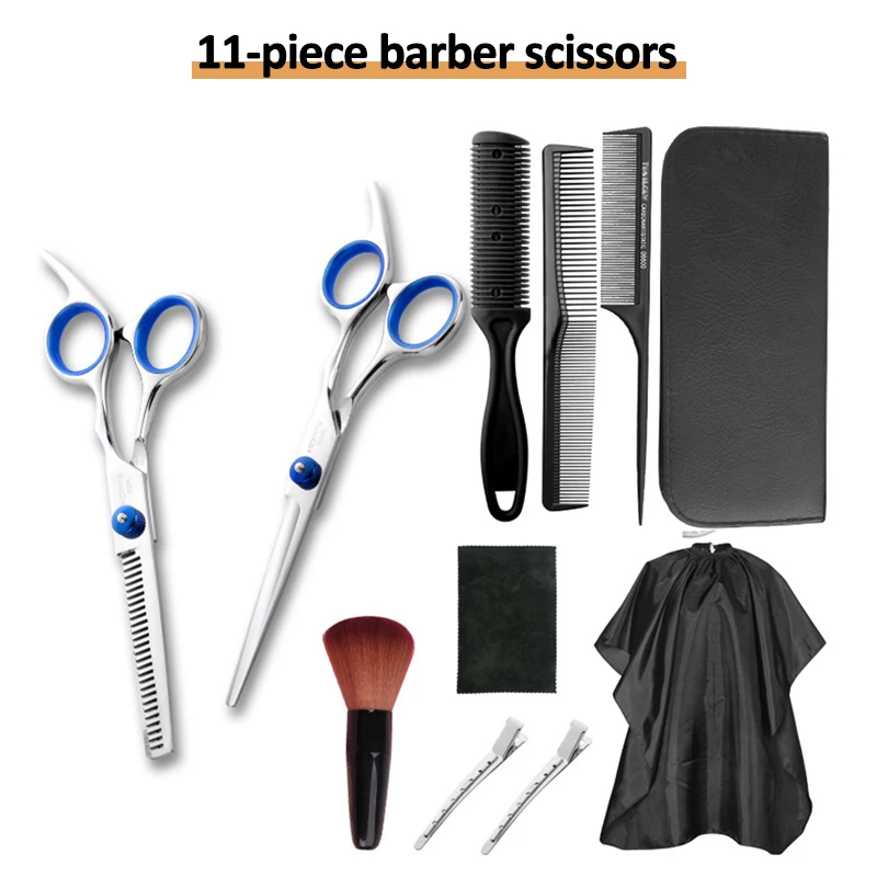 

Hair Cutting Scissors Set Professional Hairdressing Hair Barber Thinning Barbershop Scissors Kit Salon Comb Clips Cape for Home