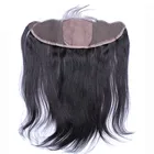 DLME 13X4 кружевной фронтальный с 4X4Silk базой прямые бразильские натуральные человеческие волосы свободная часть закрытия с детскими волосами Шелковый Топ