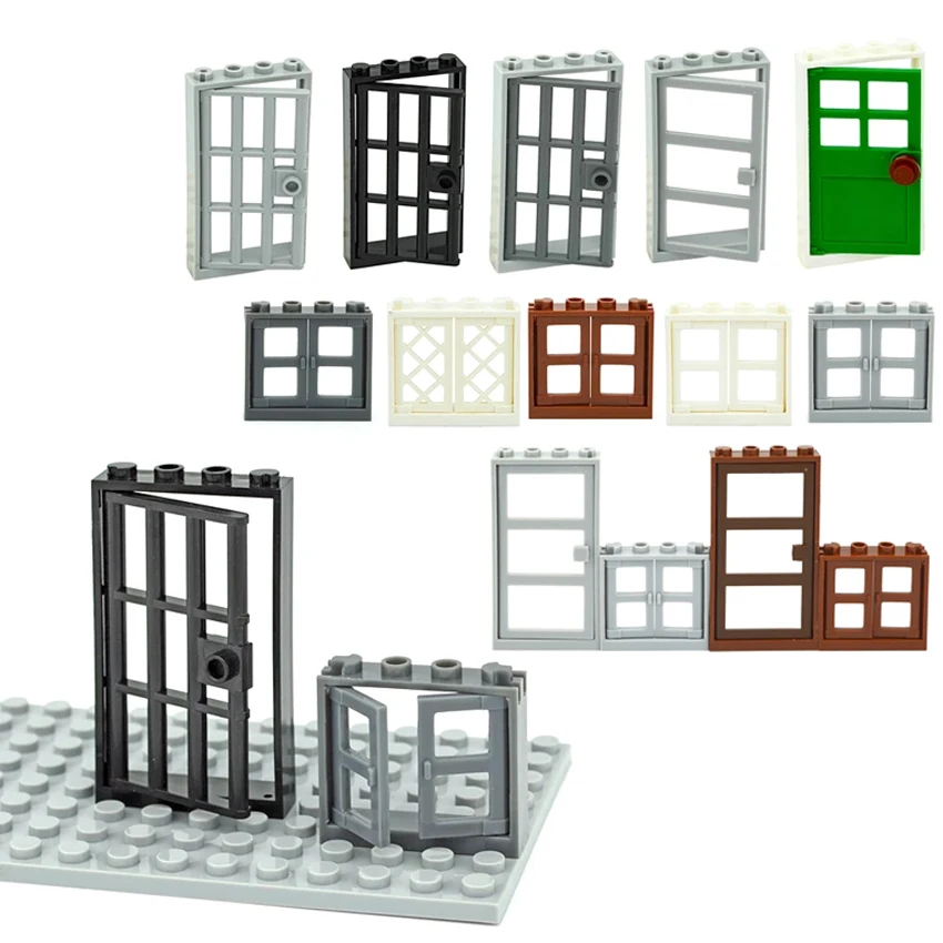 Строительные блоки MOC для дома друзей конструктор дверь окно замок отеля сборная