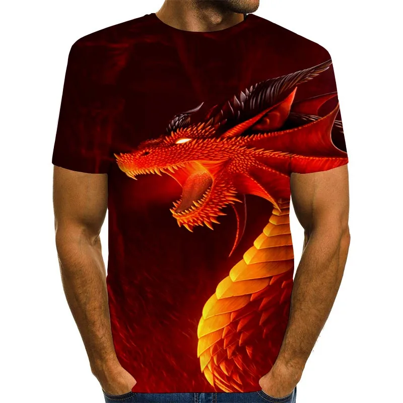 Футболка UNEY Dragon с графическим рисунком Мужская/женская рубашка коротким рукавом