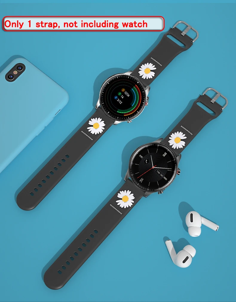 

Ремешок для Huawei Watch GT 2, браслет для Samsung Galaxy Watch Active 2 Gear S3 Frontier Honor Magic Watch 2, 20 мм 22 мм