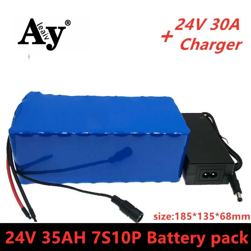 

7S10P 24V 35ah 29.4V FOR lithium ion battery pack built-in BMS electric bicycle unicycle scooter wheelchair motor + charger